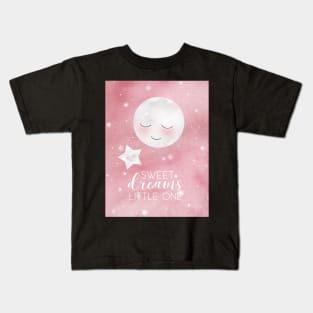 Pink Moon And Stars Kids T-Shirt